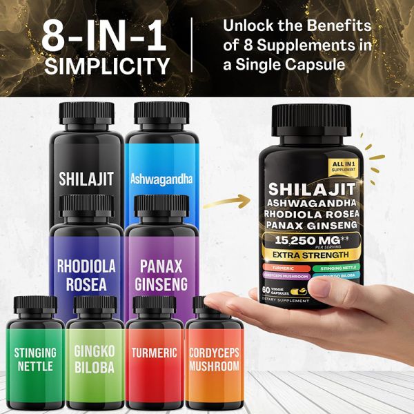 Shilajit extract powder fulvic acid capsule shilajit capsule resin 85 minerals brain support enhance male strength