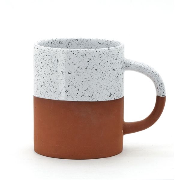 10 унций креативная керамическая чашка для чая и кофе с двухцветной ручкой