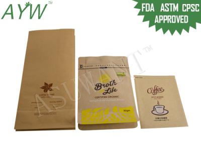 O zíper natural do papel de embalagem de Brown Ensaca odores/barreira luz UV com materiais do produto comestível