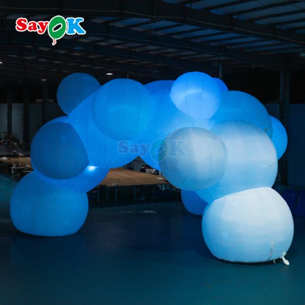 Custom Cloud Theme Inflatable Tent with LED Lighting for Outdoor Events and Brand Promotions