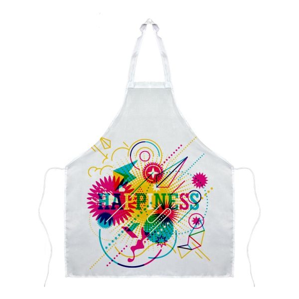 Adult And Kids Comfort White Polyester Aprons For Sublimation Eco Friendly