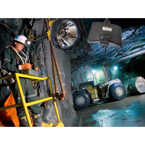 IP 68 Водонепроницаемая проводная шахтная лампа 221lum 15000Lux 6.8Ah Panasonic Battery Miner Headlight с задним сигнальным светом