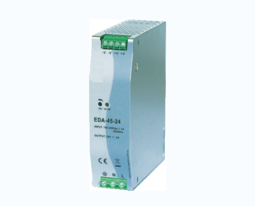 126mm * 34mm * 102mm Din Rail Switching Power Supply 45W Power High Performance