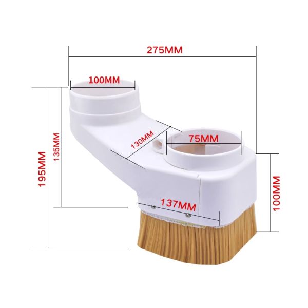 Diseño profesional personalizado de routers CNC con capucha de polvo de bajo costo cubierta de succión de la máquina de sierra de madera para piezas de maquinaria de madera