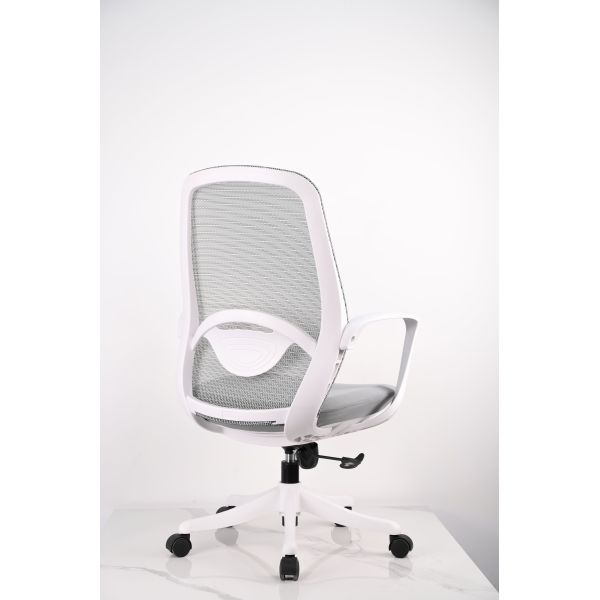 Staff Meeting Ergonomic Mesh Office Chair with Low Back White Frame