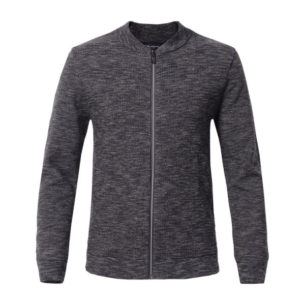 Blank Crew Neck Mens Winter Cardigan Sweaters With Zipper Long Sleeve