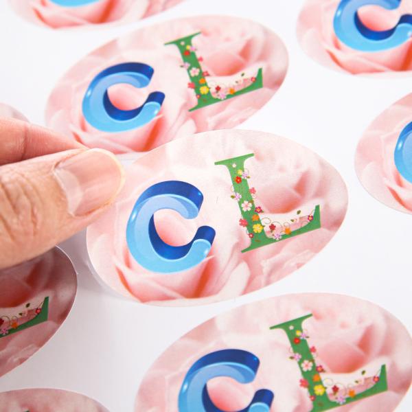 Custom Round Label Stickers – White PET plastic Circle Logo Sticker Printing & Kids Name Labels
