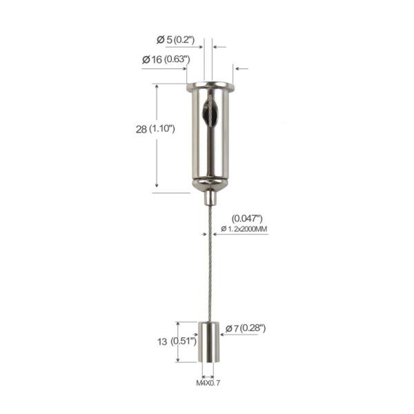 Kits de suspensão de luz linear de LED de cobre folheado a níquel com pinos deslizantes YW-86005