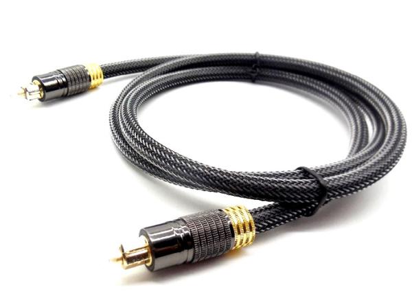 Gold Plated Fiber Optic Audio Cable , Braided Jacket Fiber Data Cable Metal Connectors