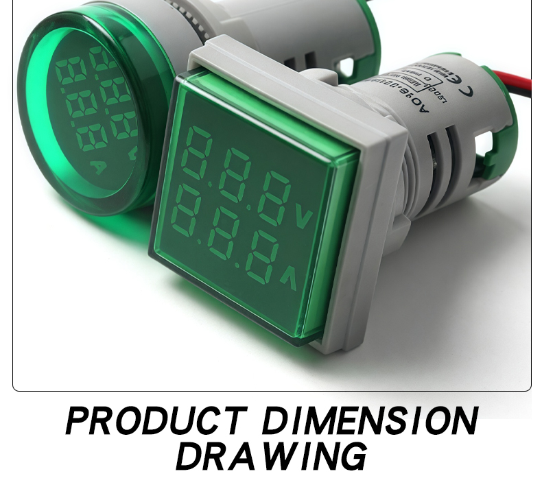 YZ Mini LED Digital Display Indicator Light Small Panel Meters for Voltage and Current Measurement 16-22VAMS Plastic