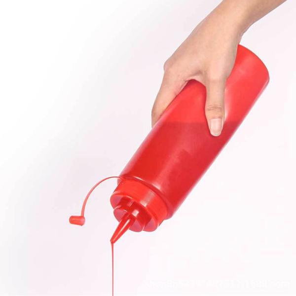 Food Grade LDPE Ketchup Mustard Dispenser 16 Oz Squeeze Bottle With Cap