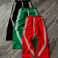 Logotipo personalizado Jogger Parches bordados gráficos Webbing recortado de piernas anchas Pantalones de pista de diseño de nadadores de nadadores de nylon de gran tamaño