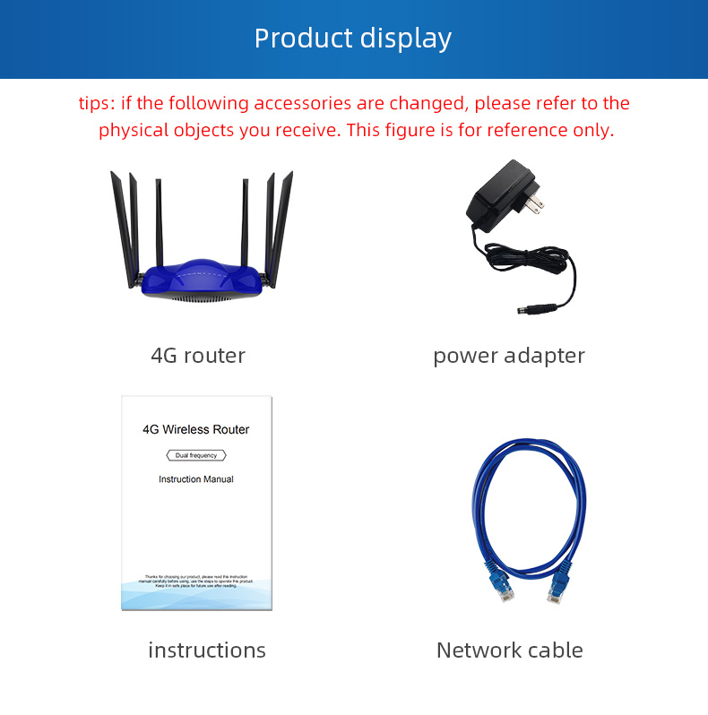 Голубой маршрутизатор маршрутизатора 802.11b/g/n 4G LTE WiFi LTE со слотом SIM-карты