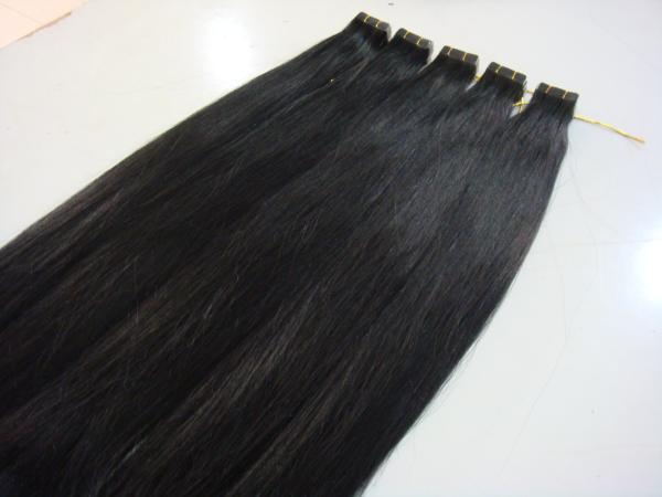 12 pièces d' extensions de cheveux noirs 100G 14 pouces de ruban adhésif dans les extensions de cheveux