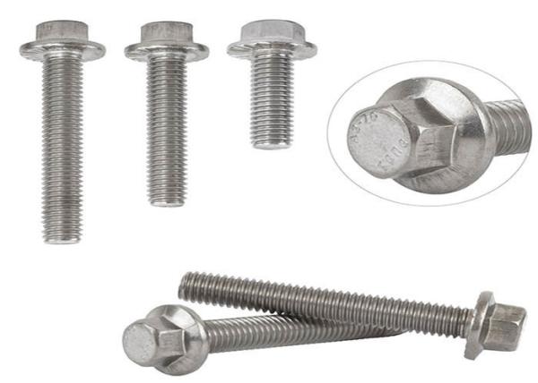 M8 Grade 4.8 8.8 Steel Nickel Plating Hex Serrated Flange Metal Bolt With Full Thread DIN6921
