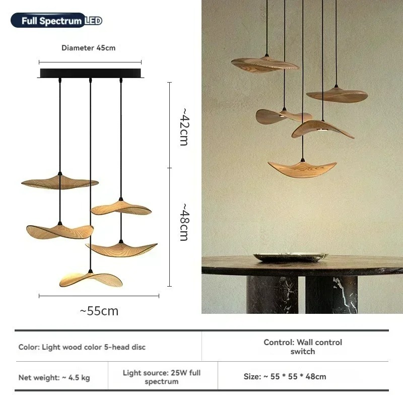 Japanese Wabi-sabi Style Retro Solid Wood Staircase Chandelier(WH-NC-156)