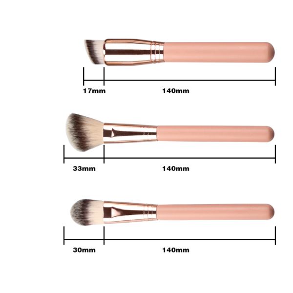 Complete Face And Eye Cosmetic Makeup Brush Set Champagne Gold Color