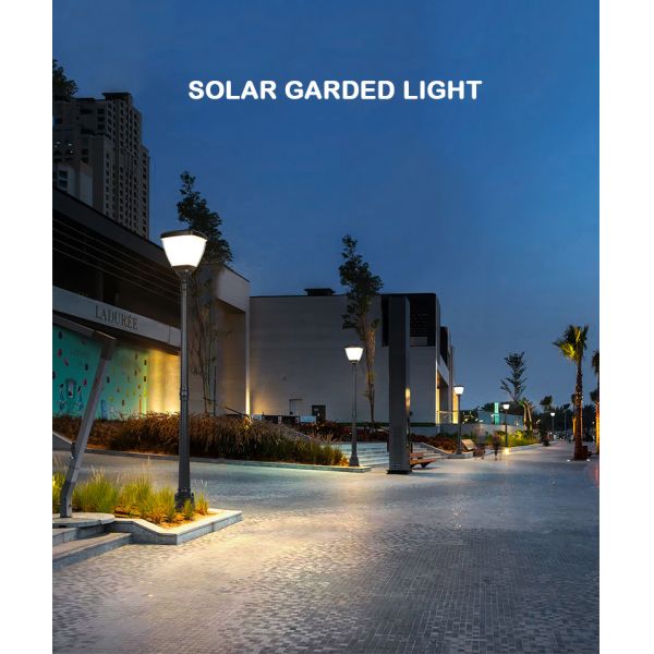 Diecast Aluminum Solar Led Outdoor Light Pole 5W Landscape Yard Lamp