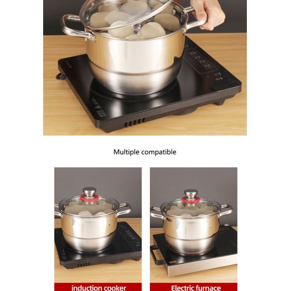 Multi-function Silver Kitchen Cookware Cooking Pot Set Stainless Steel Soup & Stock Pots Sets With Stainless Steel Handle