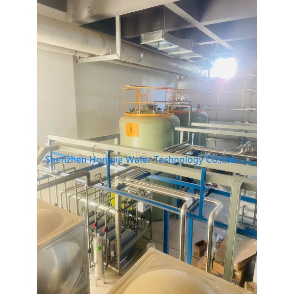 10T/H Industrial RO Water Purification System with Conductivity < 10μs/cm and Full Automatic PLC Control for Aquarium and Aquaculture
