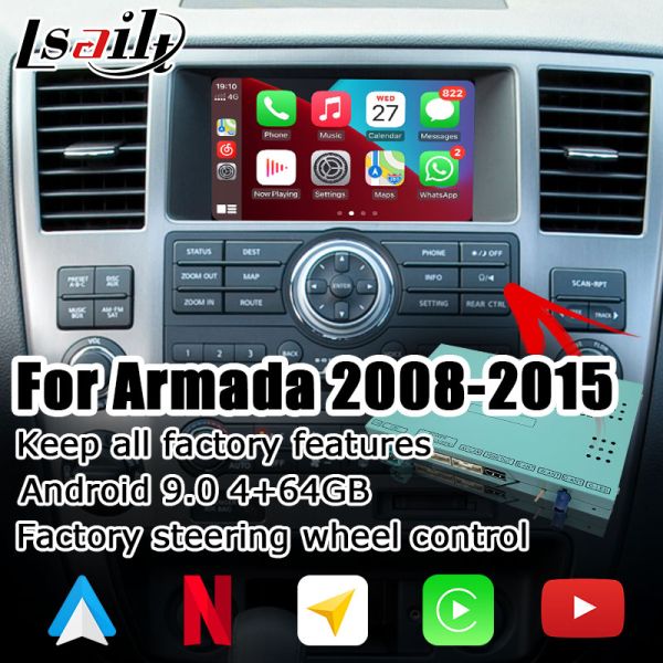 Андроида интерфейса андроида коробка видео- carplay автоматическая для Armada TA60 2008-2015 Nissan
