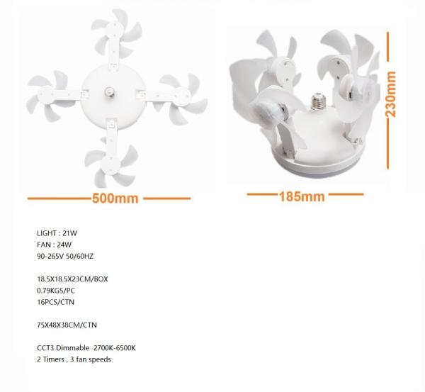 Control remoto inteligente ABS ventilador de techo con cuchilla ventilador de techo con drone plegable 3 cuchilla