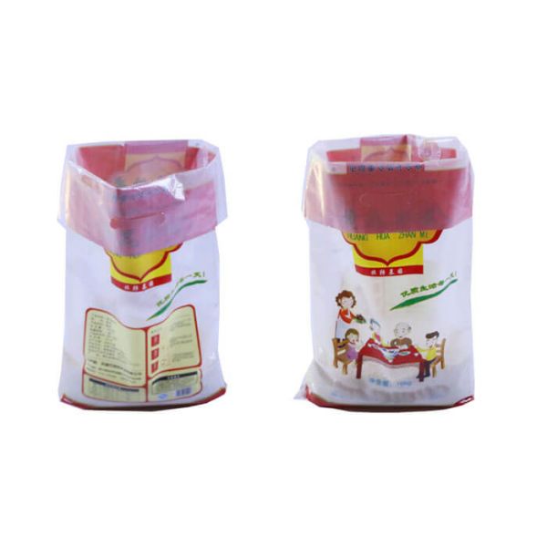Extra Large Woven Polypropylene Rice Bags , Gusset Side Rice Packing Bags