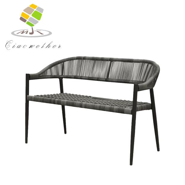 Chaise de jardin en plein air Chaise en rotin patio de loisirs pour la table à manger résistante aux intempéries Chaise à tricoter à la main