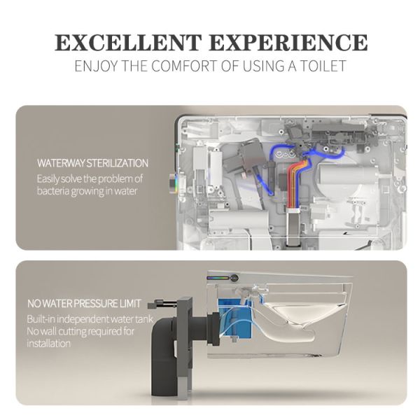 Elongated Bowl Smart Toilet Equipped With Siphon Jet Flushing Method