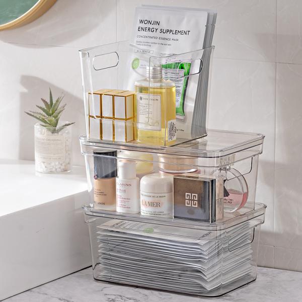 Factory sell transparent plastic storage box rectangular whith lid for clothes