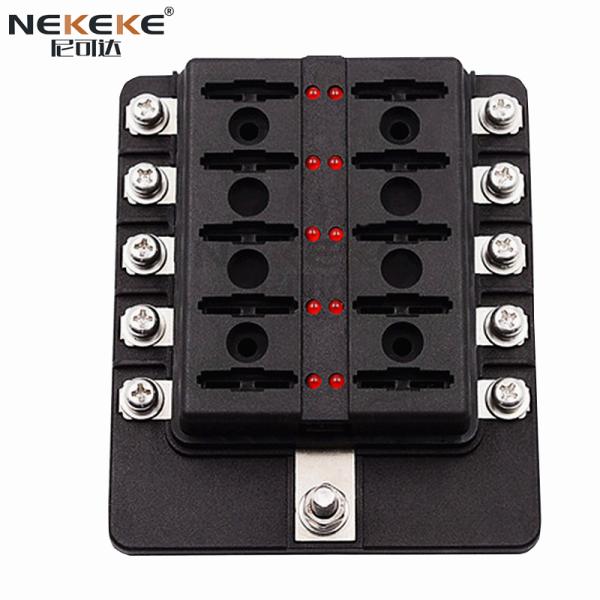 Excellent Insulation 10 Circuit Marine Fuse Box Wth Waterproof Protection Cover