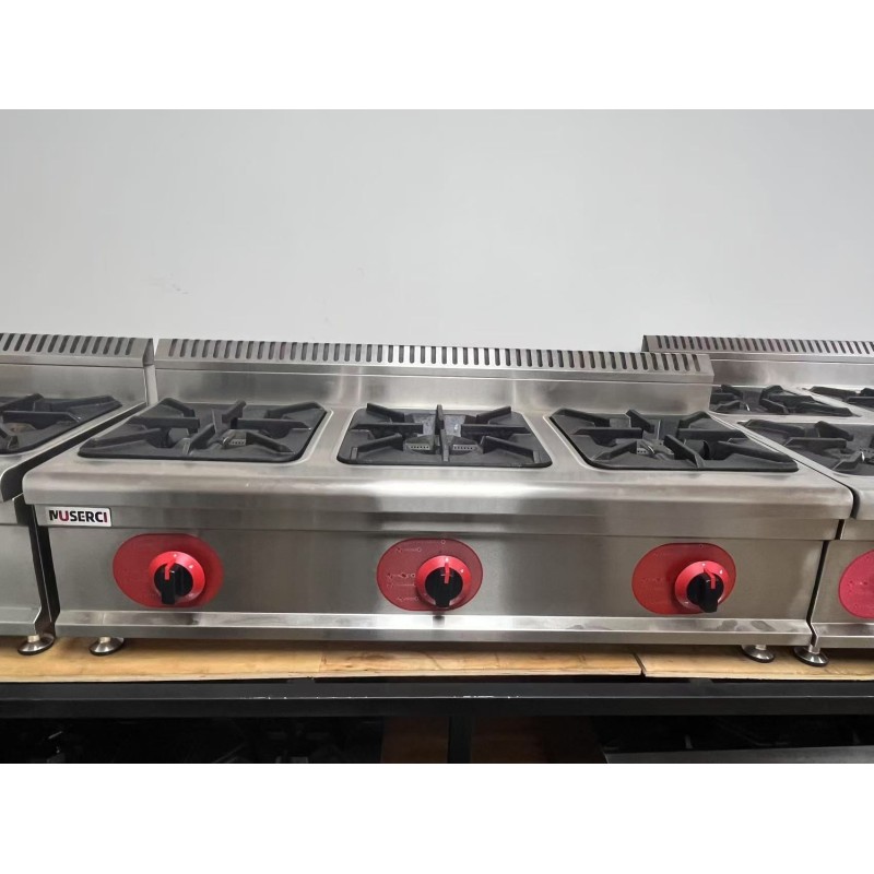 (GB-3T) Manual Ignition Countertop Gas Range 3 Burner For Resaturant Cooking CE