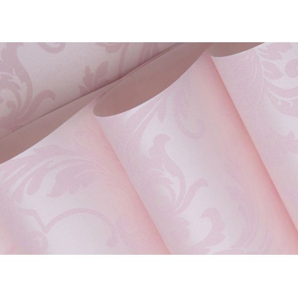 Flocking обои типа розовой флористической картины европейские для спальни, живущая комната