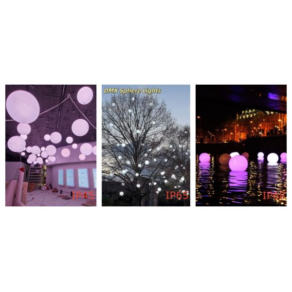 Art Museum 300mm Addressable DMX Hanging LED RGB Artnet Pixel Sphere Ball Lights
