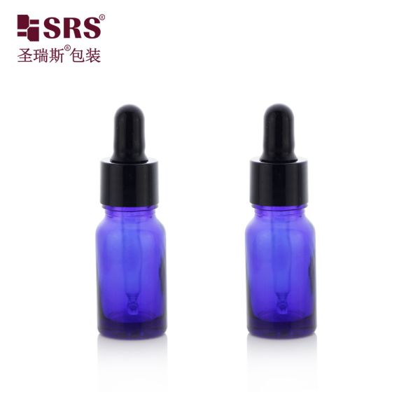 D001-20ml Wholesale UV Proof Blue Colored Cosmetic Glass Essential Oil Dropper Bottle For Personal Care Pharmaceutical Packaging
