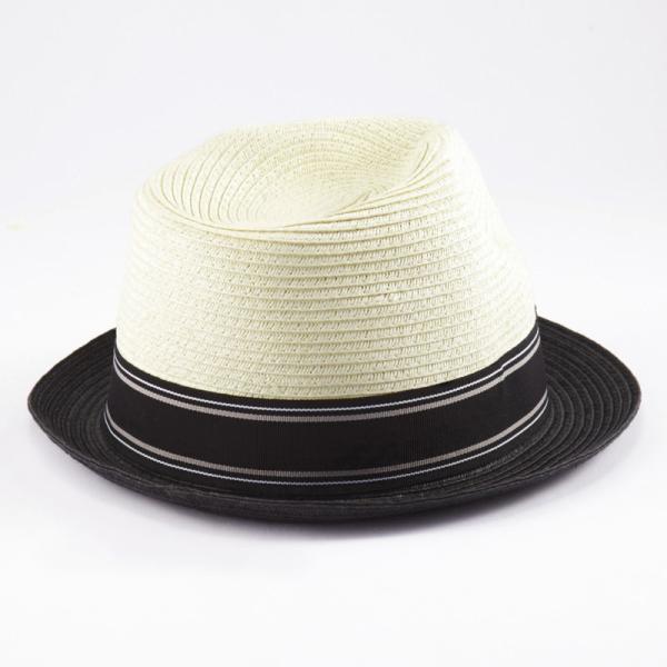 Outdoor Vacation Mens Black Straw Fedora Hat Womens Summer 54cm 58cm