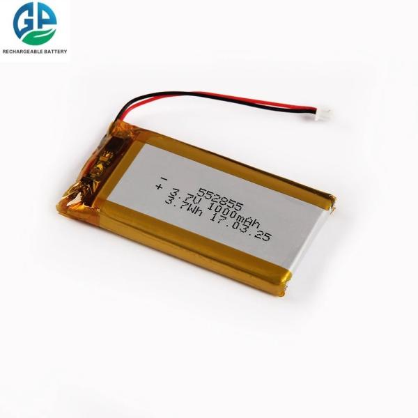 Bateria recarregável KC 552855 de polímero de lítio 1000mah 3.7v