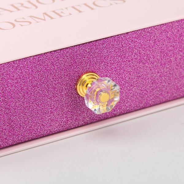 2mm Thick Cardboard Light Pink Glitter Cosmetic Packaging Box Logo Printed