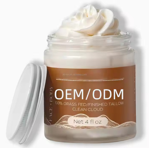 Lotion corporelle profondément hydratante OEM Huile d'amande douce naturelle et suif de bœuf nourri à l'herbe