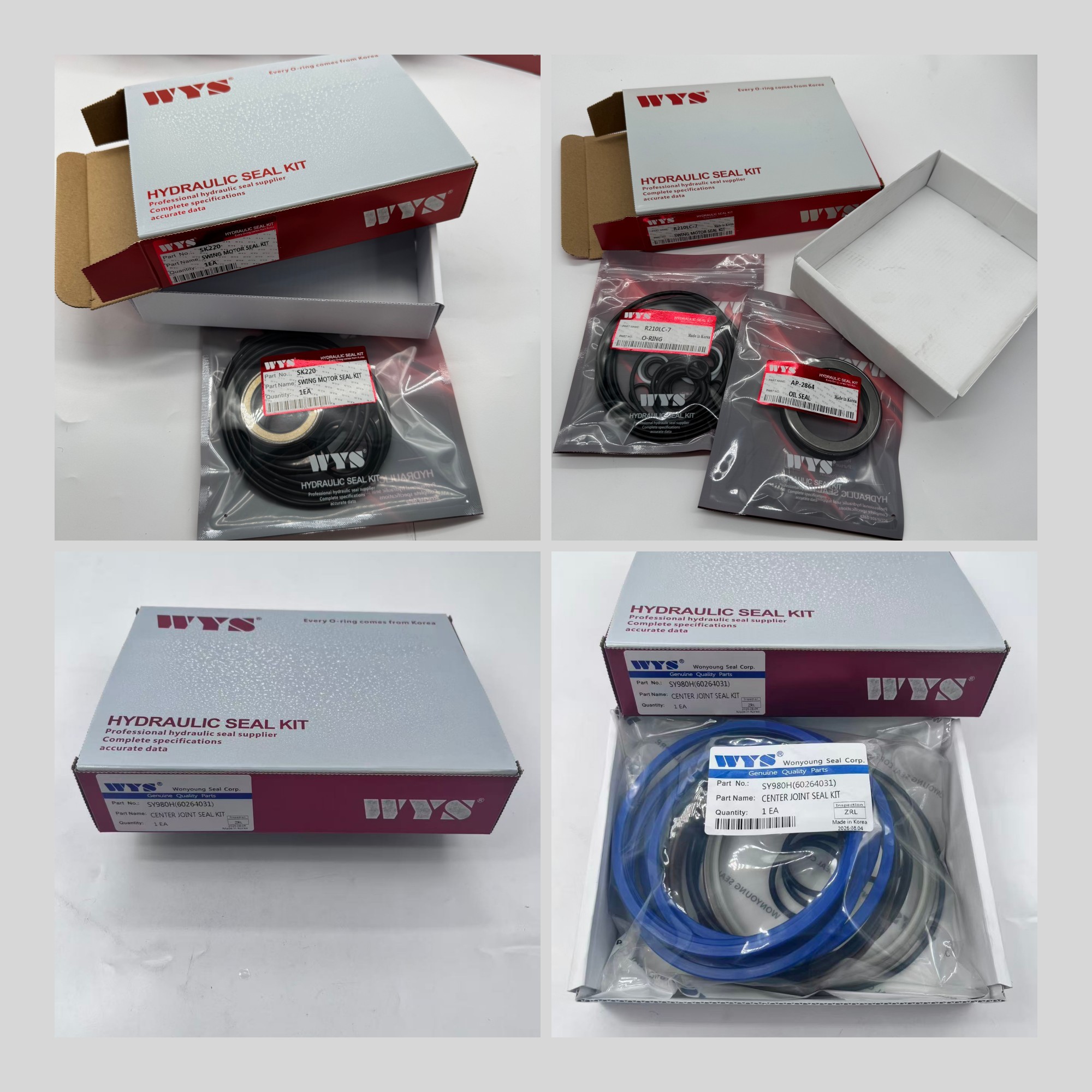 Hydraulic Center Joint Seal Kit 60264031 SY980H  for Excavator SY135C, SY155U, SY215C