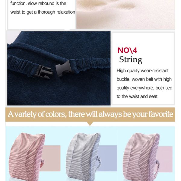 Comfortable Office Chair Memory Foam Lumbar Back Support Cushion for Lower Back Pain