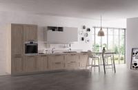 Tailored PET Retro Kitchen Cabinets Customized Kitchen System Stainless Steel Handle