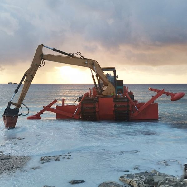 500m Output Distance 4m Dredging Depth Amphibious Excavator with 1m³ Bucket Capacity