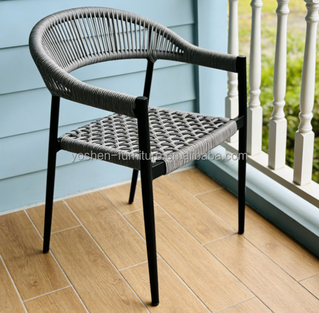 Stackable Armless French Dining Chair  Bistro Chair Waterproof Comfortable Aluminum Frame for Outdoor Restaurants