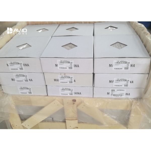 Natural Color Carrara Mosaic Polished Marble Floor Tiles 196 Pcs / Sheet