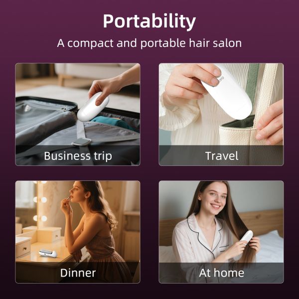 Brosse à cheveux IONIQUE vibrante à lumière bleue avec batterie 450mAh