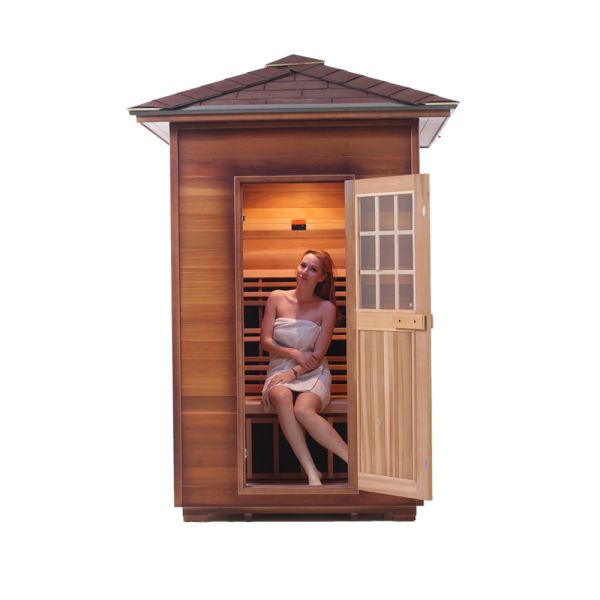 2 Person Outdoor Dry Sauna Canadian Red Cedar Material
