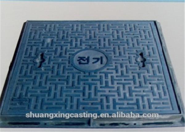 Anti Frozen Square Manhole Cover Black Surface Finished For Drainage Channel