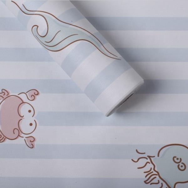 Sea World Cartoon Kids Room Wall Sticker Eco-friendly Kids Room Decoration Wall Paper 3D