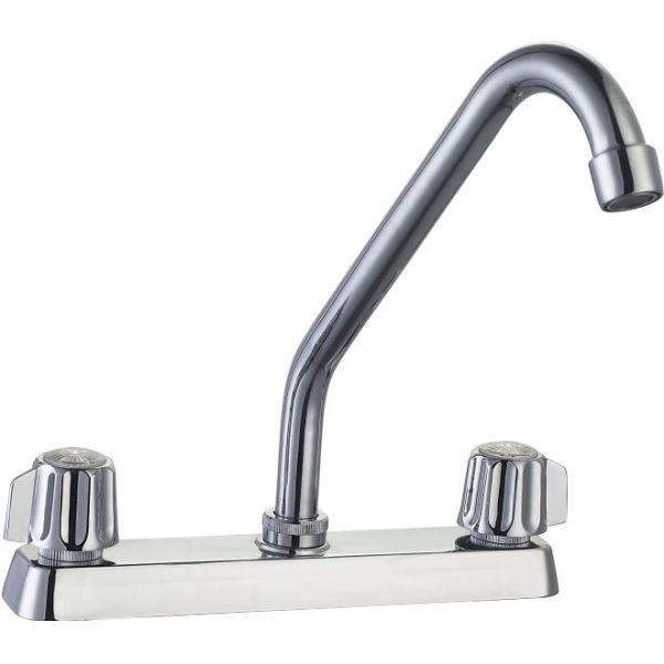 8in Solid Brass Centerset Kitchen Faucet Cold And Hot Water Deck Mounted